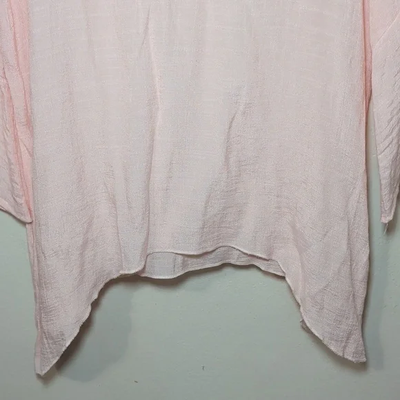 Spense Light Pink Fairycore Blouse Handkerchief Hem Bell Sleeve Women's Size M - Picture 5 of 7